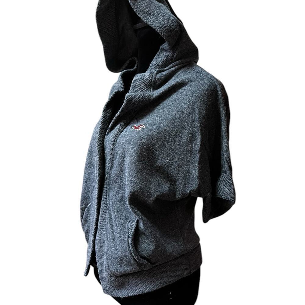 Hollsister S women’s sweater hoodie with short sleeves, heather gray